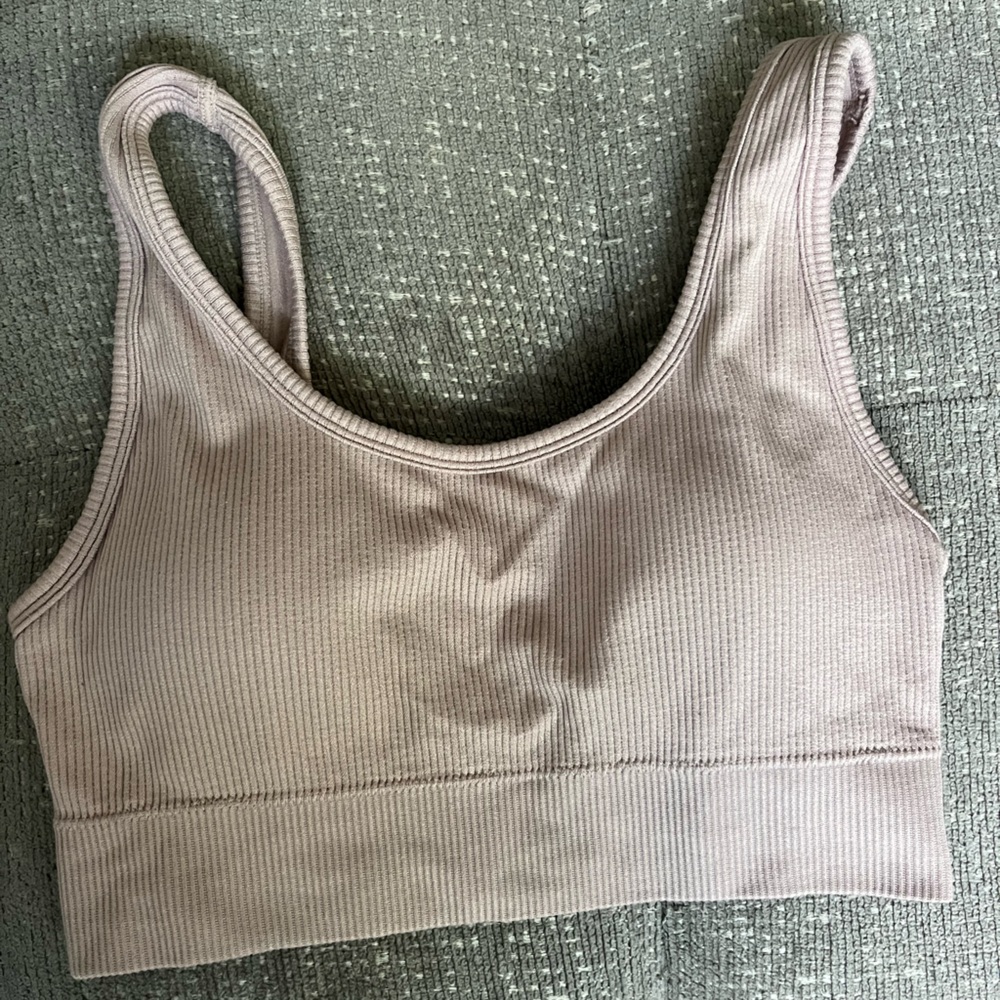 No Boundaries Ribbed Beige Bralette